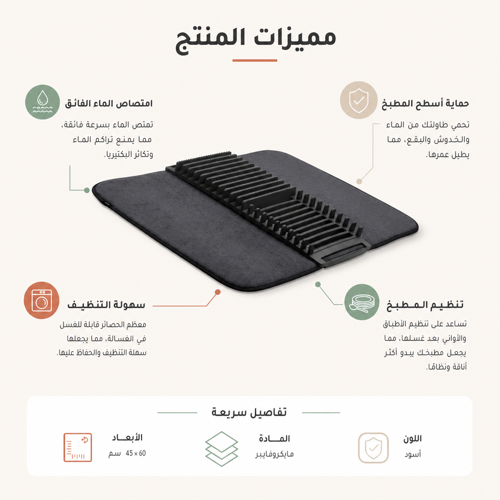 مجفف الأطباق Dish Drying Mat