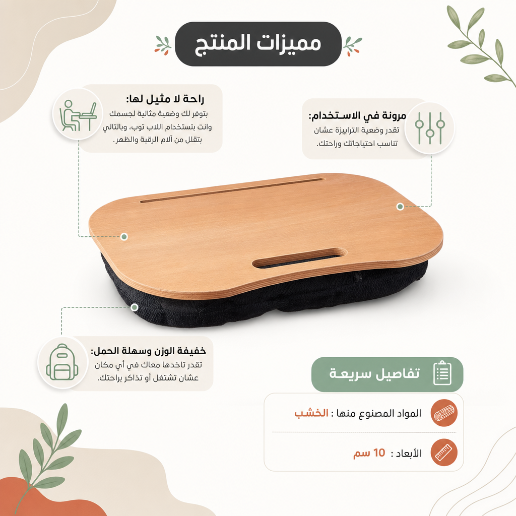 ترابيزة لاب توب بوسادة LazyLap