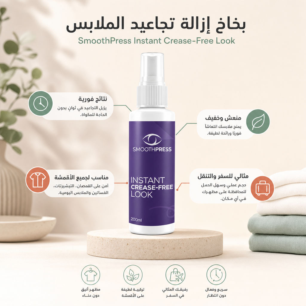 بخاخ بديل لمكواه لفرد الملابس في 30 ث - SmoothPress