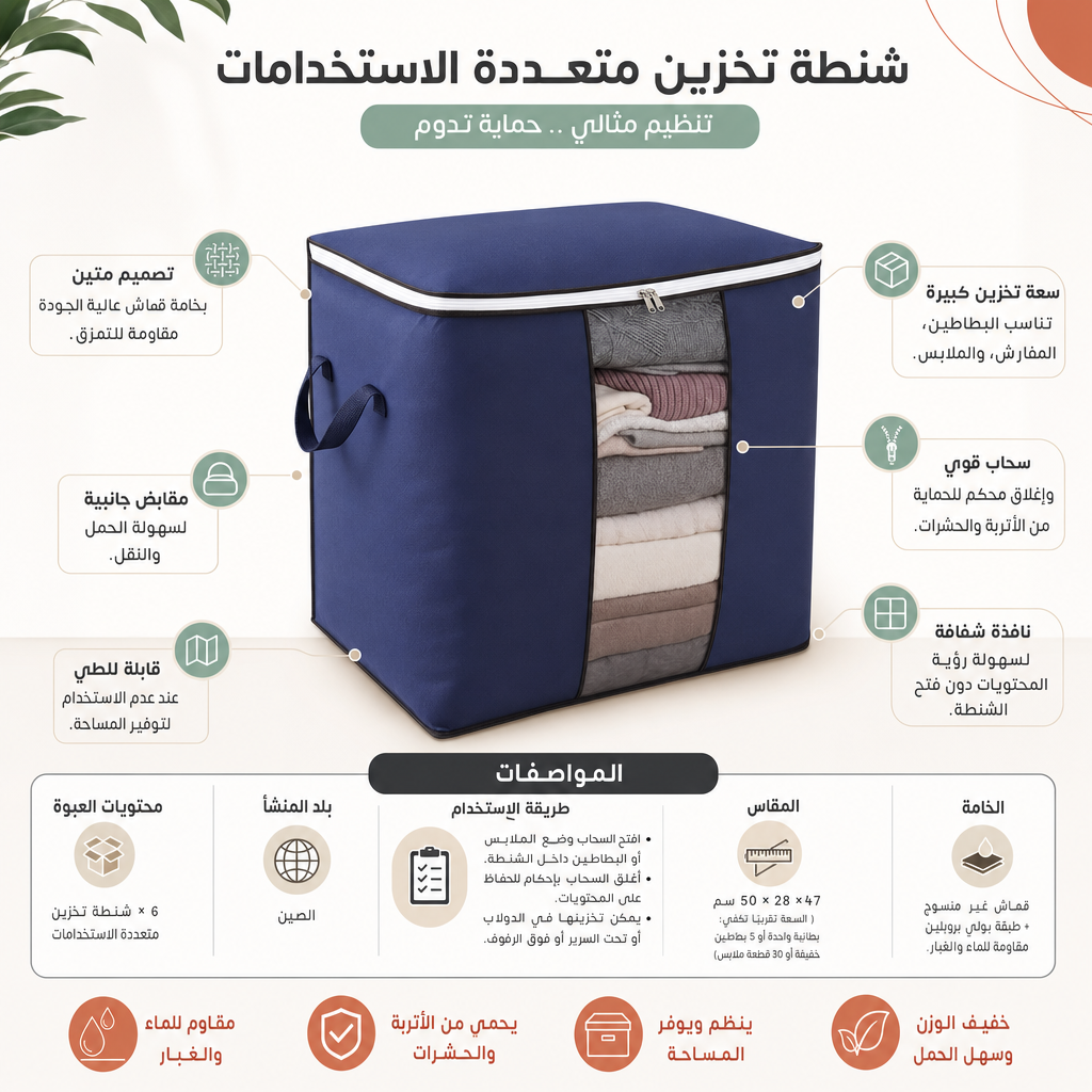 عرض 6 قطع شنطة تخزين و تنظيم متعددة الاستخدامات