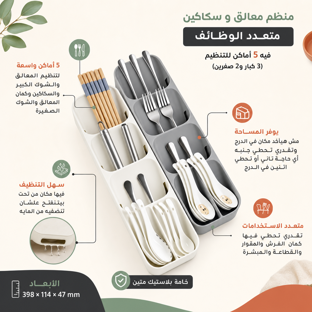 منظم معالق و سكاكين متعدد الوظائف