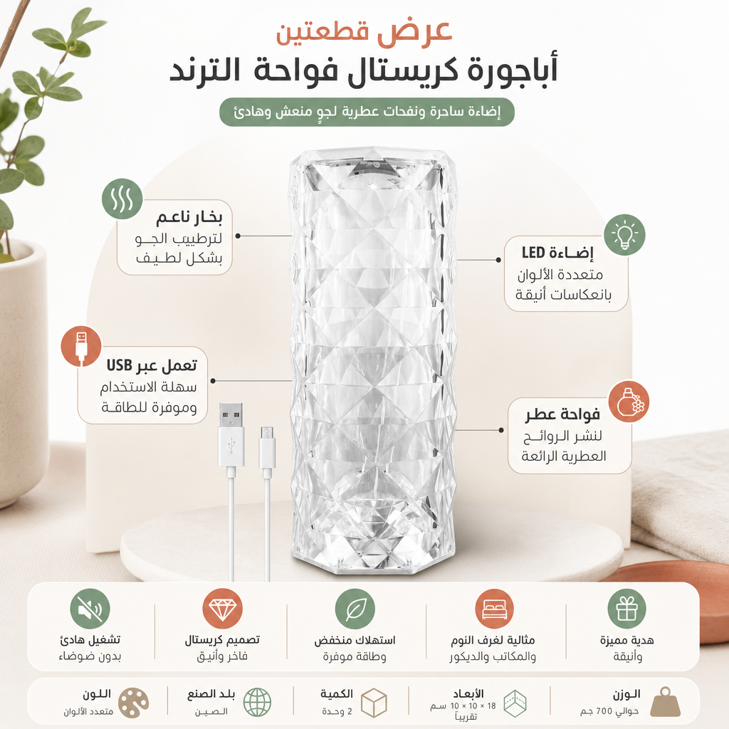 عرض قطعتين اباجوره كريستال و فواحه الترند